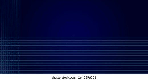 Abstract glowing flowing wavy lines on dark blue background. Modern dynamic wave design. Shiny blue moving lines. Futuristic technology concept. Space for your text. Vector illustration