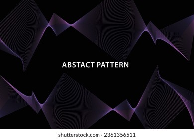 Abstract glowing geometric lines background. Dynamic wave pattern. Modern gradient wavy lines. Futuristic technology concept. Suit for poster, banner, brochure, cover, website, flyer. Vector illustrat