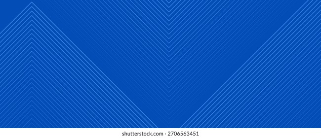 Abstract glowing geometric lines dark blue gradient background. Elegant shiny blue square curves pattern. Modern futuristic graphic. Perfect for posters, banners, brochures and modern art.