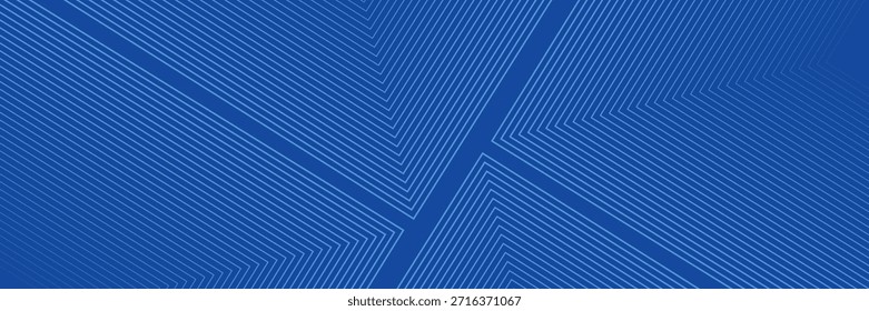 Abstrakte leuchtende geometrische Linien dunkelblauer Farbverlauf Hintergrund. Elegantes, glänzendes, blaues, quadratisches Kurvenmuster. Moderne futuristische Grafik. Perfekt für Poster, Banner, Broschüren und moderne Kunst.