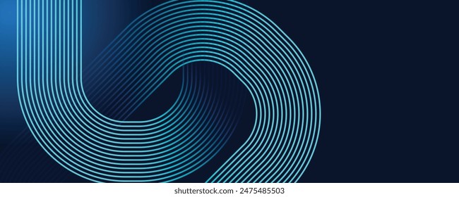 Abstract glowing geometric lines on dark background.