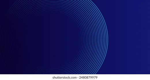 Abstract glowing geometric lines on dark background. Elegant shiny blue rounded lines pattern. Modern futuristic graphic. Suit for poster, banner, brochure, abstract