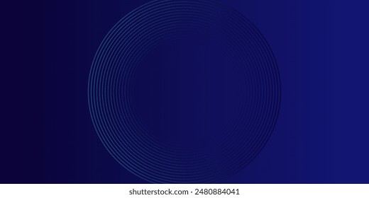 Abstract glowing geometric lines on dark background. Elegant shiny blue rounded lines pattern. Modern futuristic graphic. Suit for poster, banner, brochure arts dark blue line 