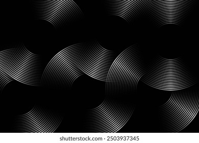 Abstractas líneas geométricas brillantes sobre fondo oscuro. Tecnología futurista