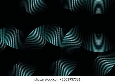 Abstract glowing geometric lines on dark background. Futuristic technology