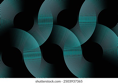Abstractas líneas geométricas brillantes sobre fondo oscuro. Tecnología futurista