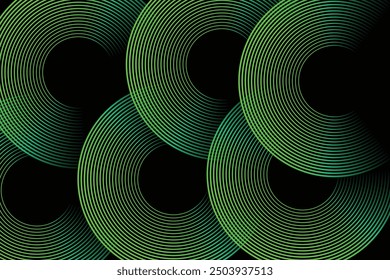 Abstractas líneas geométricas brillantes sobre fondo oscuro. Tecnología futurista