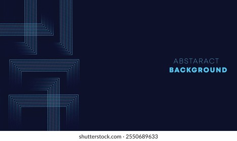 Abstract glowing geometric lines on dark background. Elegant shiny blue rounded lines pattern. Modern futuristic graphic. Suit for poster, banner, brochure, modern arts,social media and web.