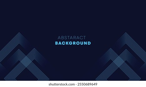 Abstractas líneas geométricas brillantes sobre fondo oscuro. Elegante patrón de líneas redondeadas azul brillante. Gráfico futurista moderno. Traje para cartel, Anuncio, folleto, artes modernas, redes sociales y Web.