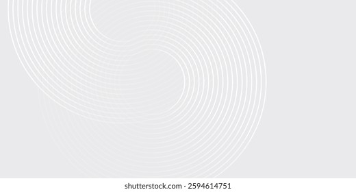 Abstract glowing geometric lines on gray background. Modern shiny blue circle lines illustration abstract simple