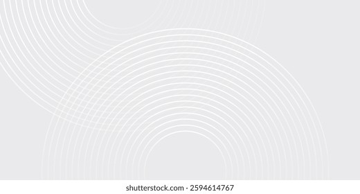 Abstract glowing geometric lines on gray background. Modern shiny blue circle lines illustration
