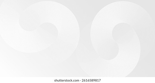 Abstract glowing geometric lines on gray background. Modern shiny blue circle lines illustration abstract