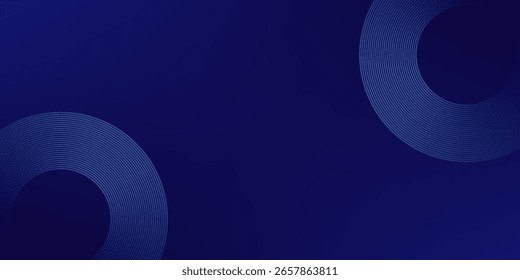 Linhas geométricas brilhantes abstratas sobre fundo escuro. Elegante azul brilhante padrão de linhas arredondadas