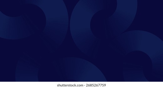 Abstract glowing geometric lines on dark background. Elegant shiny blue rounded lines pattern. Modern 