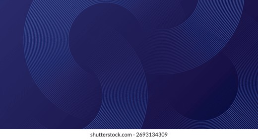 Abstract glowing geometric lines on dark background. Elegant shiny blue rounded lines pattern. Modern futuristic graphic. Suit for poster, banner, brochure, eps10
