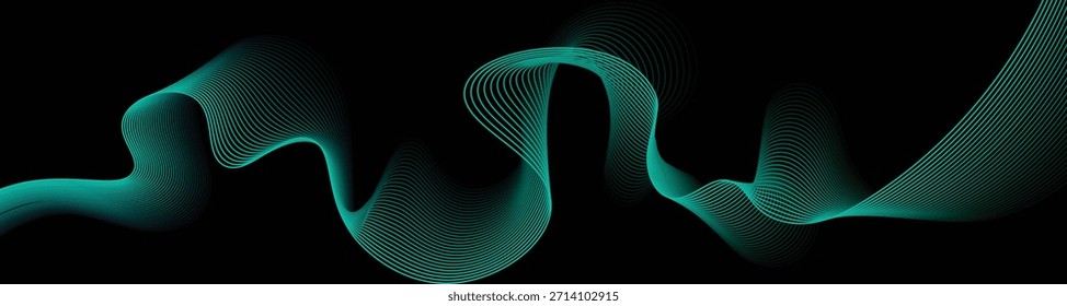 Abstractas líneas geométricas brillantes sobre fondo oscuro. Concepto de tecnología futurista para IA y todas las comunicaciones digitales.