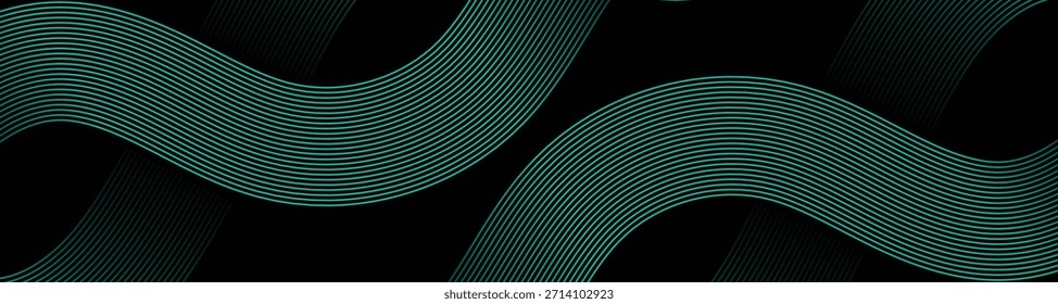 Linhas geométricas brilhantes abstratas sobre fundo escuro. Conceito de tecnologia futurista para IA e todas as Comunicações Digitais.