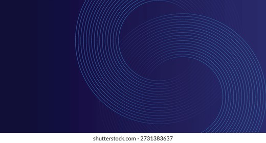 Linhas geométricas brilhantes abstratas em fundo escuro. Elegante padrão de linhas arredondadas azul brilhante. Gráfico futurista moderno. Terno para cartaz, banner, brochura, artes modernas

