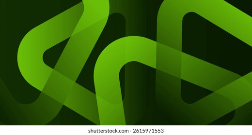 Abstract glowing geometric shapes on dark green background. Dynamic shapes composition. Modern futuristic graphic design. Suit for cover, wallpaper, business, banner, website, backdrop