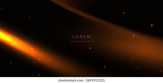 Abstract glowing gradient ray on dark  background with sparkle. Luxury celebration design style. Vector illustration