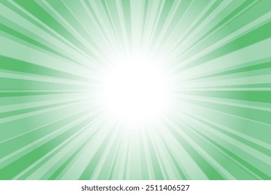 Fundo de explosão solar verde brilhante abstrato. Fundo do brilho verde do sol do efeito de Paris para apresentação, banner, poster, folheto, vendas. Cartaz moderno de arte pop para o verão e a primavera.