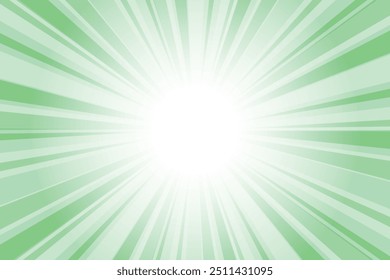 Abstract glowing green sunburst background. Dragon green glow effect sunburst background for presentation,  banner, poster, flyer, sales. Modern pop art poster for summer and spring.
