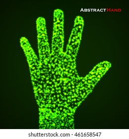 Abstract glowing hand. Vector illustration. Eps 10