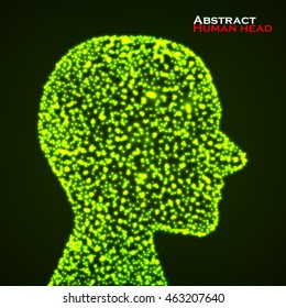 Abstract glowing head human. Vector illustration. Eps 10