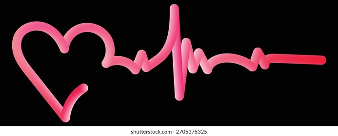 Abstrato Coração Brilhante Linha de Pulso ECG