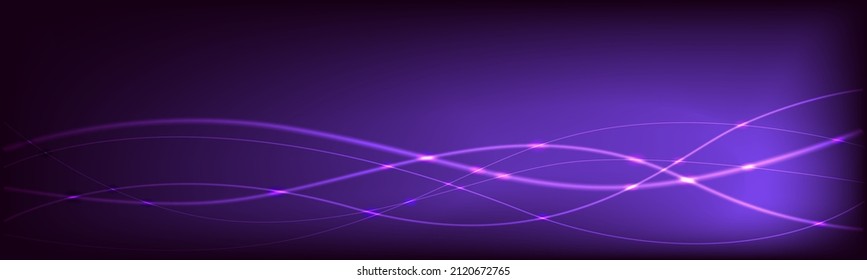 Resumen de fondo horizontal brillante con textura lineal de efecto neón. Ilustración vectorial. Tecnología de la red de comunicación global lila fondo con chispas. Ilustración del vector