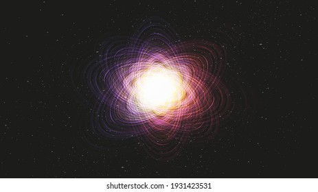 Abstract Glowing interstella on Galaxy background with Milky Way spiral,Universe and starry concept design,vector