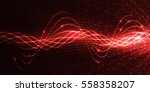 Abstract glowing lighs spiral. Red lines background. Vector design