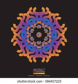 Abstract glowing light flower, symbol of life and energy, fire fractal. Vector illustration.