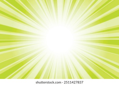 Fundo de explosão solar verde claro brilhante abstrato. Fundo de brilho verde-amarelo para apresentação, banner, cartaz, folheto, vendas. Cartaz moderno de arte pop para o verão e a primavera.