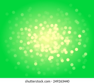 Abstract glowing light on a green background