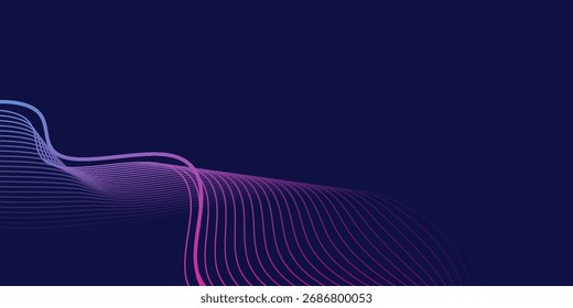 abstract glowing line background. abstract dark blue background.