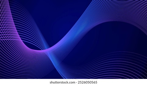 Abstract glowing lines crossed on dark blue background, perfect for digital backdrops, presentations, invitations, certificates, banners and posters.