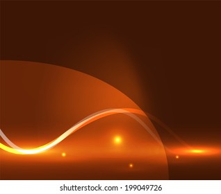 Abstract glowing lines. Futuristic shiny background with copy space