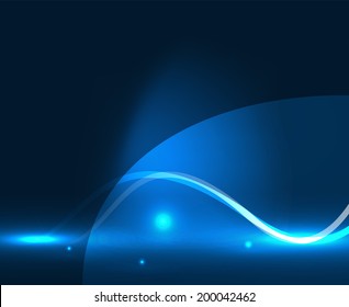 Abstract glowing lines. Futuristic shiny background with copy space