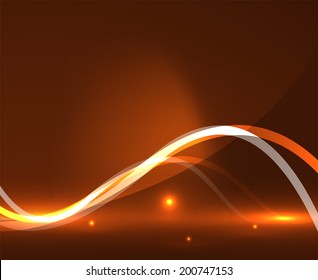 Abstract glowing lines. Futuristic shiny background with copy space