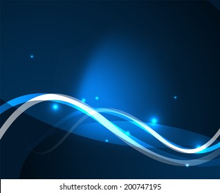 Abstract glowing lines. Futuristic shiny background with copy space