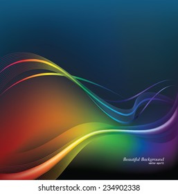 Abstrakte leuchtende Linien des Lichts mit Regenbogenfarben Hintergrund