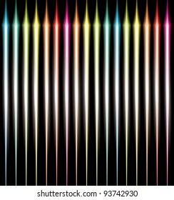 Abstract glowing lines of light with rainbow colors background.
