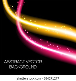 Abstract glowing lines on black background