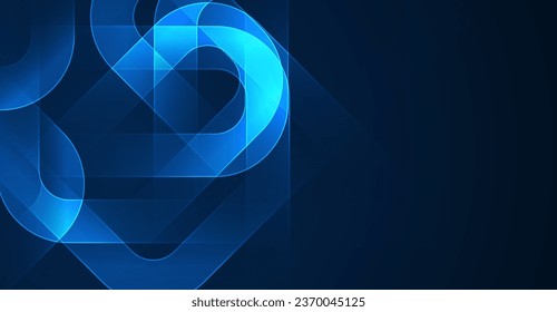 Resumen de líneas brillantes sobre fondo azul oscuro. Concepto de tecnología futurista.
