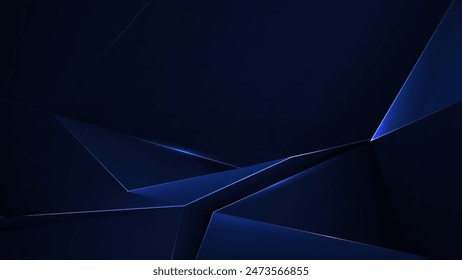 Abstract glowing lines on dark blue background.