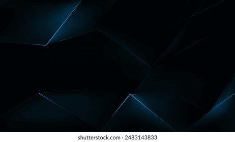 Abstractas líneas brillantes sobre fondo azul oscuro.
