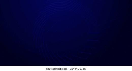 Abstrakte leuchtende Linien auf dunkelblauem Hintergrund. Bewegungslinien. Moderne glänzende blaue geometrische Streifenlinien. Futuristische Grafik. Digitales Technologiekonzept modernes Trenddesign
