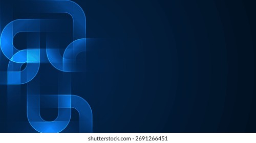 Abstrakte leuchtende Linien auf dunkelblauem Hintergrund. Futuristisches Technologiekonzept.