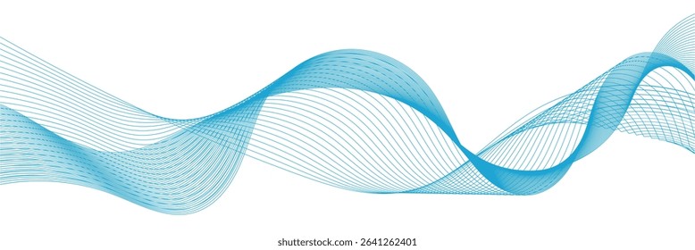 Abstract glowing Modern wave with Dynamic flowing lines. Futuristic technology and sound wave line. Digital frequency track equalizer with Stylized line art. Twisted curve lines and blend effect eps10